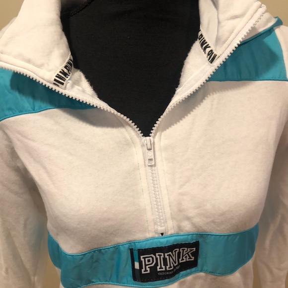 Women’s PINK half zip pullover sweatshirt - Picture 2 of 4